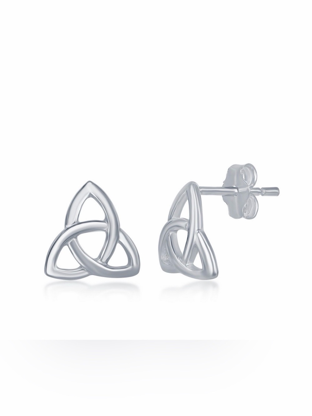 Petite Sterling Silver Celtic Trinity Knot Stud Earrings